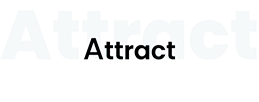 Attract written on white background
