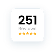 Square infographic with total reviews