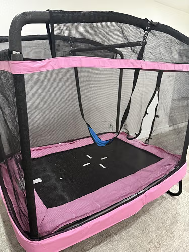 it’s amazing! Jumping, swinging, playing… it does it all!