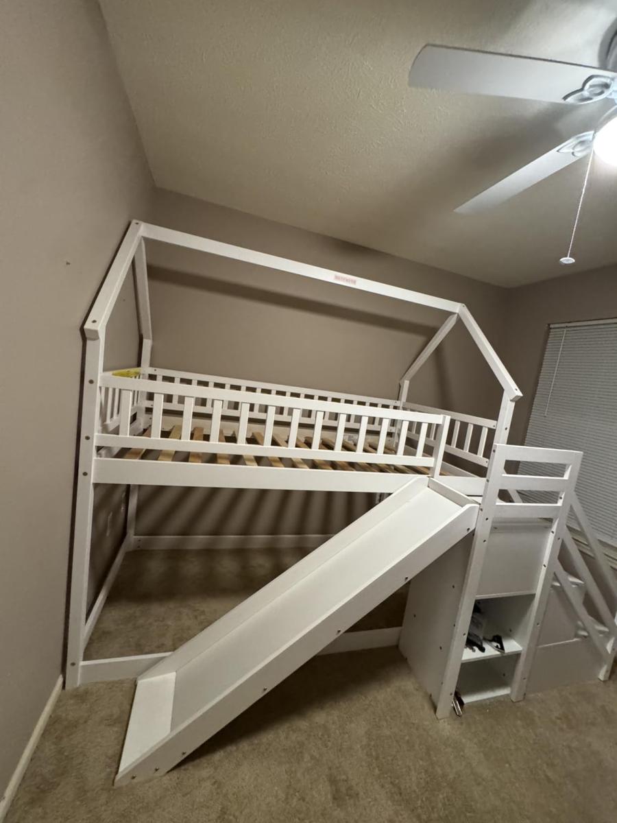 We have two girls sharing a room, and this bunk bed is perfect!