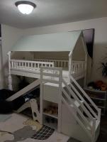 Beautiful bed, lots of storage, STEEP slide