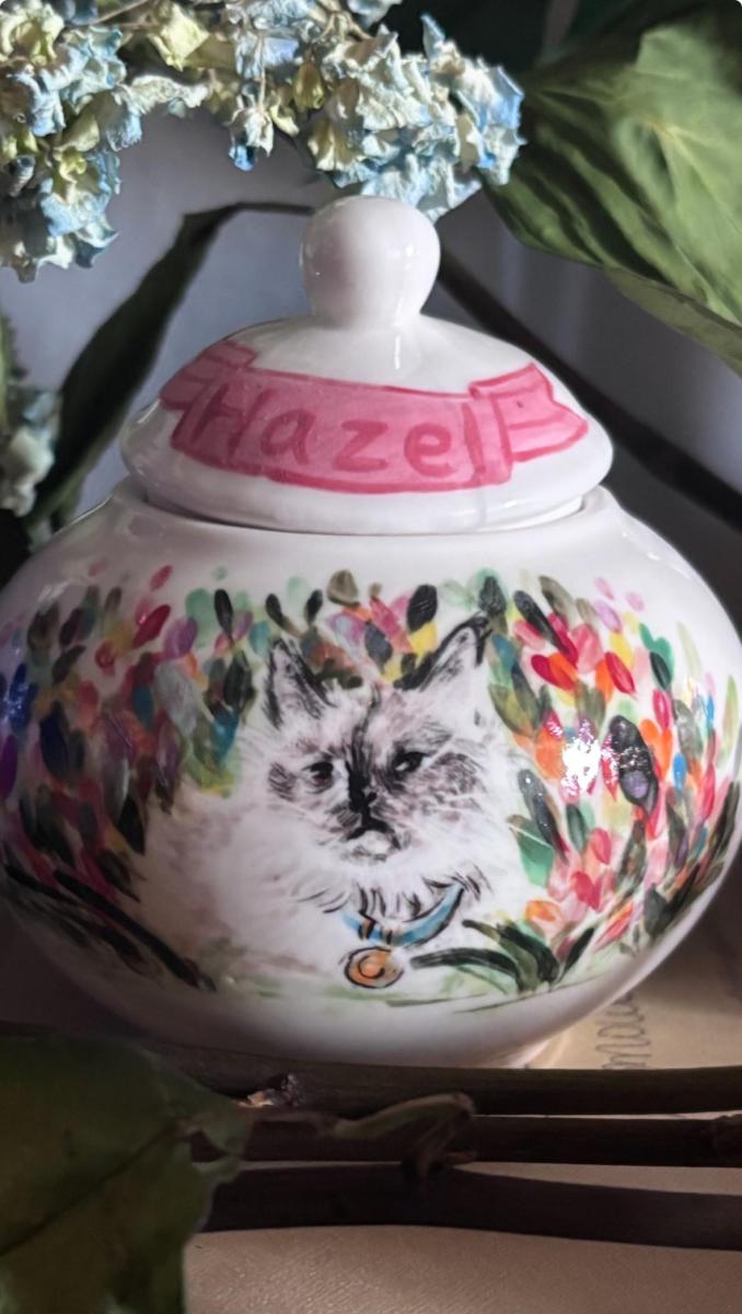 I purchased a custom, hand-painted portrait urn for my kitty of 20 years who recently passed. It is beautiful and I'm very happy with the quality.