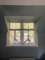 Two curtain panels with monogram